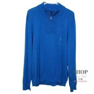 Alfani Men's Blue Long Sleeve Zip Sweater Sz XL